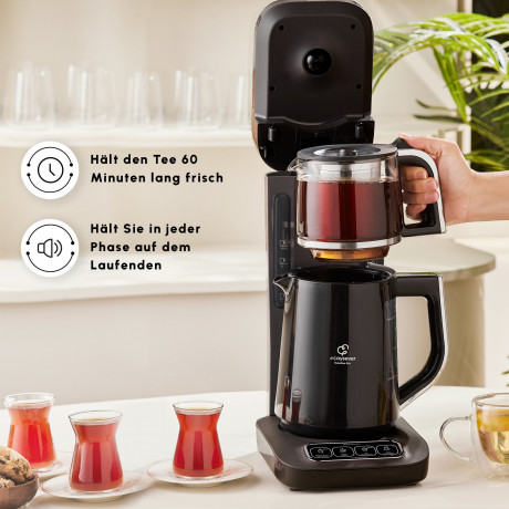 Karaca Karaca Wasser-/Teekocher Caysever Robotea Pro 4 in 1 sprechender automatischer Teekocher Кофеварка для воды/чая Karaca Caysever Robotea Pro 4 в 1 говорящая автоматическая заварочная машина