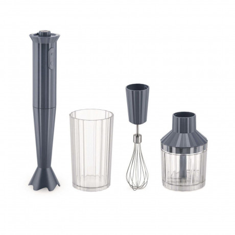 Alessi Alessi Stabmixer MDL10S B Plisse Set 4-tlg, Schwarz Grau Погружной блендер Alessi MDL10S B складчатый набор из 4 предметов, черный
