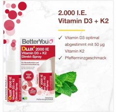 Витамин D3 + K2 BetterYou 2000 МЕ Витамин Д3 и К2 для иммунитета и костей, спрей с мятным вкусом, 12 мл