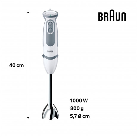 Braun Braun Stabmixer MQ 5200 WH WH MultiQuick 5 Vario, 1000 W  Погружной блендер Braun MQ 5200 WH WH MultiQuick 5 Vario, 1000 Вт
