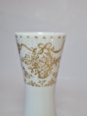 Ваза винтажная Rosenthal Studio, белый фарфор с позолоченным рисунком птиц и растений, 22 x 8 см, Германия, 1960-70гг.