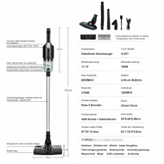 Tisoutec Tisoutec Akku-Handstaubsauger Handstaubsauger,Autostaubsauger 12000Pa  Mit 6000mA-Akku,Staubsauger, Multifunktionaler Staubsauger fur Haus,Haustier und Auto,Leistungsstarker Handstaubsauger fur Nass und Trocken  Беспроводной ручной пылесос Tisout
