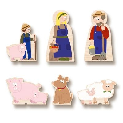 yoamo Bauernhof Spielkoffer fur Kinder mit 24 Holzfiguren Ферма для детей с 24 деревянными фигурками