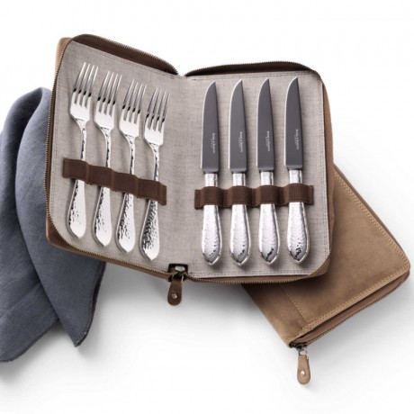 Robbe & Berking Robbe & Berking Martele - 925 Sterling Silber Grillset Frozen Black 8-tlg. Robbe &amp; Berking Martele - Набор для гриля из стерлингового серебра 925 пробы Frozen Black, 8 предметов.