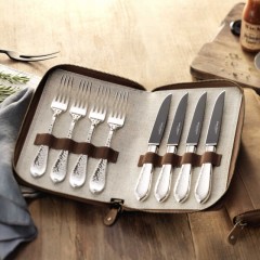 Robbe &amp; Berking Robbe &amp; Berking Martele - 925 Sterling Silber Grillset Frozen Black 8-tlg. Robbe &amp;amp; Berking Martele - Набор для гриля из стерлингового серебра 925 пробы Frozen Black, 8 предметов.