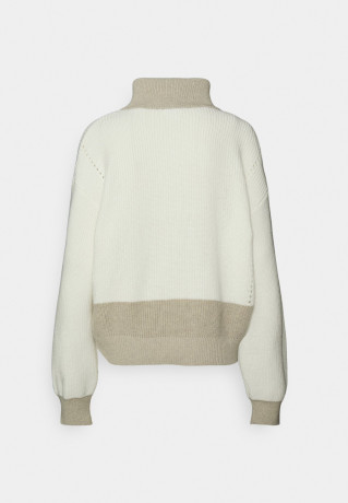 Tommy Hilfiger COLOURBLOCK HALF ZIP Jumper ecru/grey oat COLOR BLOCK HALF ZIP джемперы экрю/серый овсяный