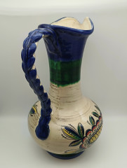 Ваза-кувшин винтажная большая Sudtirol, майолика, яркий декор, керамика, 28 х 17 см, Германия, 1970-80гг.