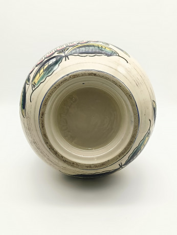 Ваза-кувшин винтажная большая Sudtirol, майолика, яркий декор, керамика, 28 х 17 см, Германия, 1970-80гг.