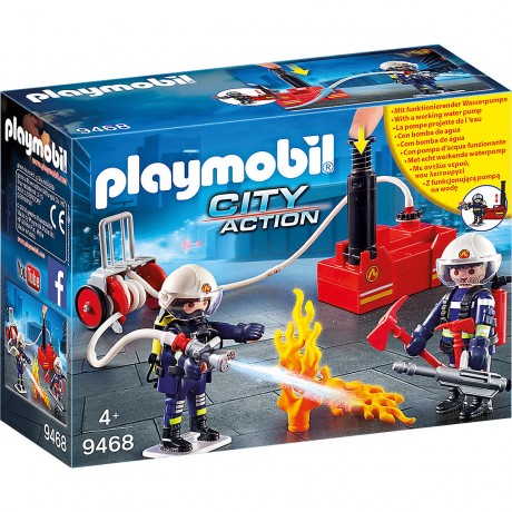 PLAYMOBIL PLAYMOBIL 9468 Feuerwehrmanner mit Loschpumpe Пожарные PLAYMOBIL 9468 с пожарным насосом