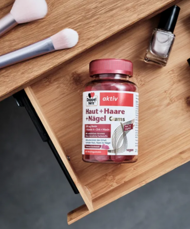 Doppelherz aktiv Haut + Haare + Nagel Gums 210g, Комплекс с цинком, биотином и витамином С для поддержанию нормального состояния кожи, волос и ногтей, 60 жевательных таблеток