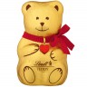 Lindt 2025 Teddy 3stk x 100g, Мишки Линдт из молочного шоколада, 12см, с красным бантом и красным сердцем, 3шт х 100г (300 грамм)