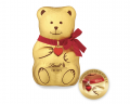 Lindt 2025 Teddy 3stk x 100g, Мишки Линдт из молочного шоколада, 12см, с красным бантом и красным сердцем, 3шт х 100г (300 грамм)