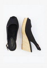 Tommy Hilfiger ICONIC ELBA SLING BACK WEDGE Platform sandals schwarz (15) ICONIC ELBA SLING BACK WEDGE Сандалии на платформе черный (15)