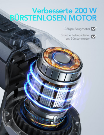 Greenote Greenote Akku-Stielstaubsauger GSC50, 23KPA, 4 in 1 Multifunktionaler Handstaubsauger, 200,00 W, Freistehender Akkusauger fur Hartboden, Teppich, Tierhaare Беспроводной ручной пылесос Greenote GSC50, 23 кПА, многофункциональный ручной пылесос 4