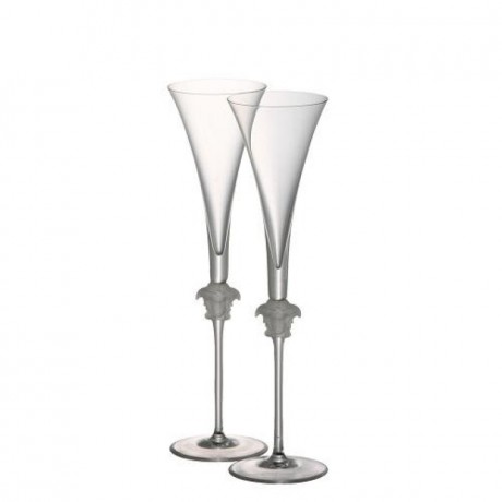 Rosenthal meets Versace Rosenthal Versace Medusa Lumiere Sektfloten 2er Set im Geschenkkarton 0,20 L Набор бокалов для шампанского Rosenthal Versace Medusa Lumiere из 2 шт. в подарочной упаковке 0,20 л