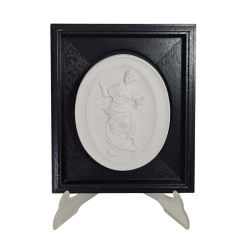 Картина винтажная Meissen, Thalia, керамика в деревянной раме, отлита по оригинальным формам Дж.Дж.Кендлера, 23 x 19,5 см, Германия, 1981 г.