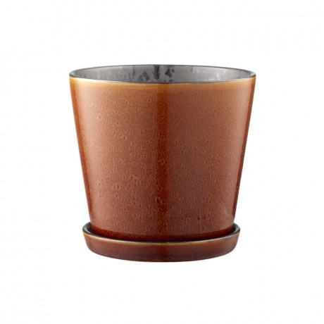 Bitz Bitz Gastro amber / black Blumentopf - Krautertopf mit Untertasse d: 14 cm / h: 12,5 cm Bitz Gastro янтарный/черный цветочный горшок - горшок для трав с блюдцем д: 14 см / в: 12,5 см