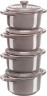 Staub Staub Cocotte Set 4-tlg. grau Кокотный набор «Пыль» 4 шт.