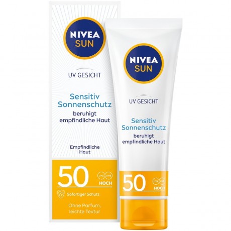 Nivea Sun Sensitiv Gesichtsschutz LSF 50  Чувствительная к солнцу защита для лица SPF 50