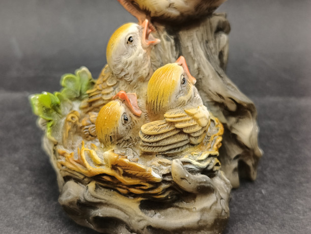 Статуэтка винтажная большая Capodimonte "Птичка с птенцами", керамика, 29 х 10 см, Италия, 1960-70гг.