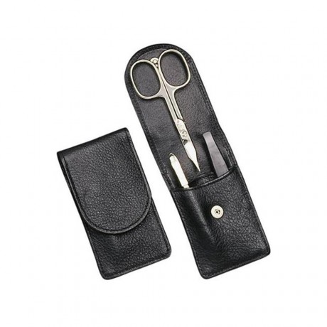 Hans Kniebes Taschenmanicure, Nappa-Vollrindleder, vernickelt  Карманный маникюр, зернистая кожа наппа, никелирование