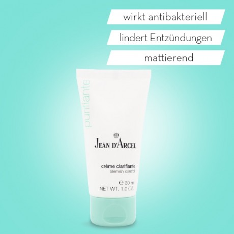 JEAN D'ARCEL creme clarifiante  PURIFIANTE Spezialcreme fur fettempfindliche Haut stark antibakteriell  creme clarifiante PURIFIANTE специальный крем для чувствительной к жирности кожи сильно антибактериальный