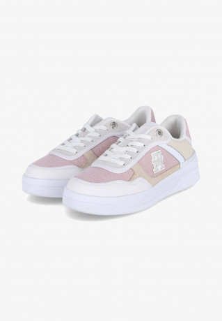 Tommy Hilfiger TH BASKET Trainers weiss/rosa TH BASKET Кроссовки белый/розовый