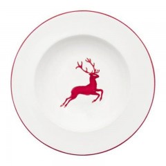Gmundner Keramik Gmundner Keramik Rubinroter Hirsch Pastateller Gourmet d: 29 cm / h: 4,5 cm Керамическая тарелка для пасты Gmundner Ruby Red Deer Gourmet d: 29 см / высота: 4,5 см