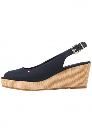 Tommy Hilfiger ICONIC ELBA SLING BACK WEDGE Platform sandals desert sky ICONIC ELBA SLING BACK WEDGE Сандалии на платформе небо пустыни