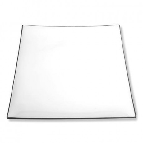 Gmundner Keramik Gmundner Keramik Grauer Rand Speiseteller eckig Trend 26x26 cm Керамическая тарелка Gmundner с серым краем, квадратная Trend 26x26 см