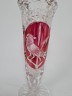 Red Bird Hofbauer Хрустальная ваза " Птица на красном фоне" 17см x 6см, 1970-80гг.