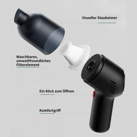 Hikeren Hikeren Akku-Handstaubsauger 9000Pa Drahtloser Auto-Staubsauger,Mit Bodenburste, Flachdusenburste, Beutellos Беспроводной ручной пылесос Hikeren 9000Pa, беспроводной автомобильный пылесос, с щеткой для пола, щеткой с плоской насадкой, без мешка