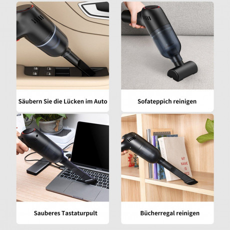 Hikeren Hikeren Akku-Handstaubsauger 9000Pa Drahtloser Auto-Staubsauger,Mit Bodenburste, Flachdusenburste, Beutellos Беспроводной ручной пылесос Hikeren 9000Pa, беспроводной автомобильный пылесос, с щеткой для пола, щеткой с плоской насадкой, без мешка