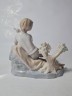 Статуэтка винтажная среднего размера Lladro "Мальчик с трубочкой", фарфор, 15 х 16 см, Испания, 1960-70гг.