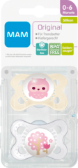 MAM Соска (успокаивающая) Оригинал ьный 0-6 Месяц ы, Силикон , Mädchen, 2 шт