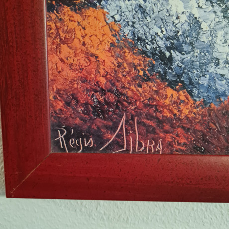 Картина винтажная Реджиса Айбра "Тосканский пейзаж", в раме, 77 x 40 см, Германия, 1960-70гг.