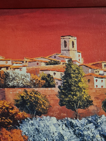 Картина винтажная Реджиса Айбра "Тосканский пейзаж", в раме, 77 x 40 см, Германия, 1960-70гг.