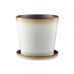 Bitz Bitz Gastro cream / black Blumentopf - Krautertopf mit Untertasse d: 14 cm / h: 12,5 cm Bitz Gastro кремовый/черный цветочный горшок - травяной горшок с блюдцем d: 14 см / высота: 12,5 см