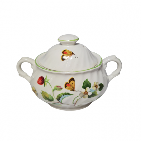 James Kent Old Foley England Сахарница фарфоровая "Ягоды земляники", 9,5см x 15см, Англия, 1960-70гг.