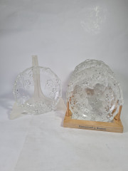 Набор тарелок винтажных Walther Glas с объемным декором, 6 шт., стекло, 16 см, Германия, 1960-70гг.