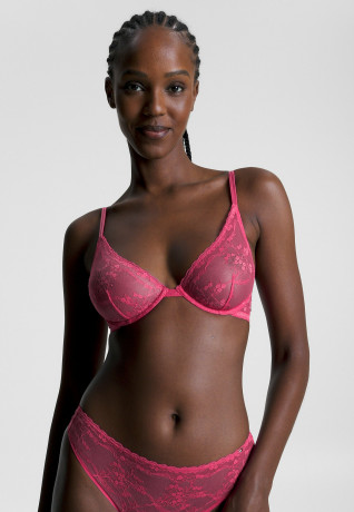 Tommy Hilfiger FLORAL UNPADDED  Triangle bra hot magenta FLORAL UNPADDED Бюстгальтер с треугольными чашечками горячий пурпурный