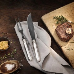 Robbe &amp; Berking Robbe &amp; Berking Alt-Spaten - 150 g versilbert Tranchierset Frozen Black 2-tlg. Robbe &amp;amp; Berking Alt-Spaten - Набор для резьбы по дереву, 150 г., посеребренный, Frozen Black, 2 шт.