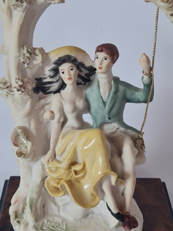 MIRIAM Valentino Фарфоровая статуэтка "Двое на качелях", 19см, Германия, 1950-60гг.