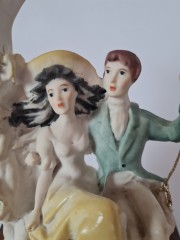 MIRIAM Valentino Фарфоровая статуэтка "Двое на качелях", 19см, Германия, 1950-60гг.