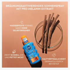 NIVEA SUN Sonnenspray Schutz &amp; Bräune LSF 50, Солнцезащитный спрей для защиты от загара SPF 50, 200 мл