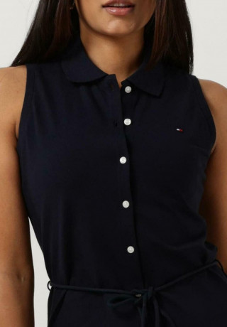 Tommy Hilfiger SLM DTAIL DRS NS D Shirt dress donkerblauw SLM DTAIL DRS NS D Платье-рубашка гром синий белый