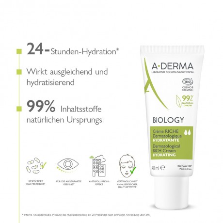 A-DERMA Biology Creme reichhaltig dermatologisch Биология Крем насыщенный дерматологический