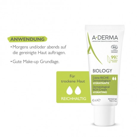 A-DERMA Biology Creme reichhaltig dermatologisch Биология Крем насыщенный дерматологический