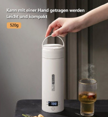 BUMHUM BUMHUM Reise-Wasserkocher Reise-Wasserkocher 300W Reise-Elektrisch-Wasserkocher, 500 ml Tragbarer Mini-Heizbecher, Thermobecher 316 Edelstahl-Liner  Дорожный чайник BUMHUM Дорожный чайник, 300 Вт, дорожный электрический чайник, портативная мини-чаш