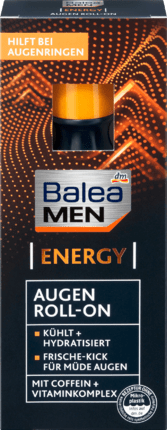 Balea MEN Augencreme energy Q10 Augen Roll On Крем для глаз шариковый, с гиалуроновой кислотой и зелёным кофе, 15 мл